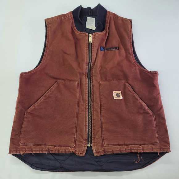 Carhartt Clay Duck Vest Mens Large Workwear Quilted Lined V02 Vintage 1079243 - Picture 1 of 12